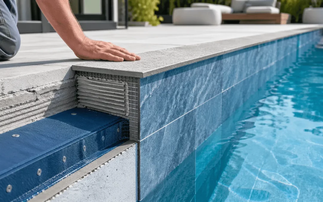 Carrelage de piscine : normes SIA, étanchéité et antidérapance.