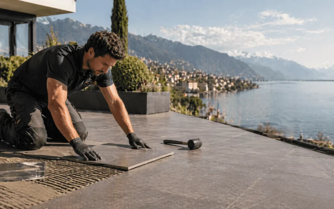 Grès cérame ou pierre naturelle : que choisir pour une terrasse au bord du Lac Léman ?