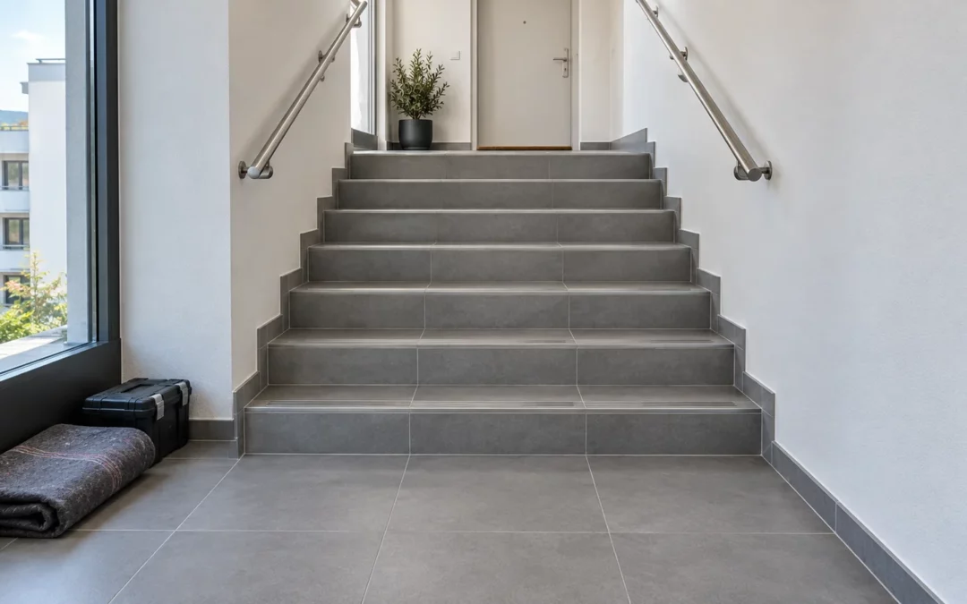 Cages d&rsquo;escalier et halls d&rsquo;immeuble : choisir un revêtement antidérapant et planifier les travaux sans bloquer les habitants